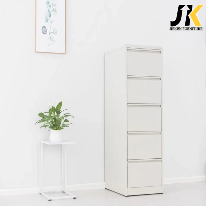 metal five drawer filing cabinet